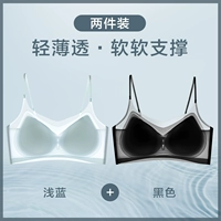 【Тонкие плечевые ремни】 светло -голубой+черный