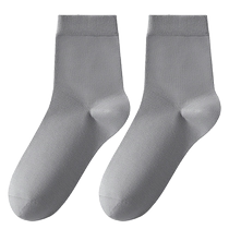 Hengyuanxiang socks mens summer thin pure cotton boneless antibacterial breathable mid-tube summer deodorant sweat-absorbent black stockings