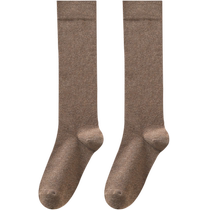 Hengyuanxiang calf socks boneless socks womens pile socks autumn and winter solid color slimming JK over-the-knee girls long cotton socks
