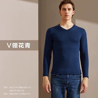 [Толстая немецкая бархатная лихорадка] V-образный вырез, голубой