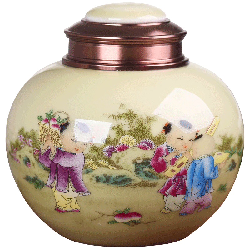 Restoring ancient ways is a portable home scattered tea caddy fixings jingdezhen porcelain pot half jins seal pot a large tea pot