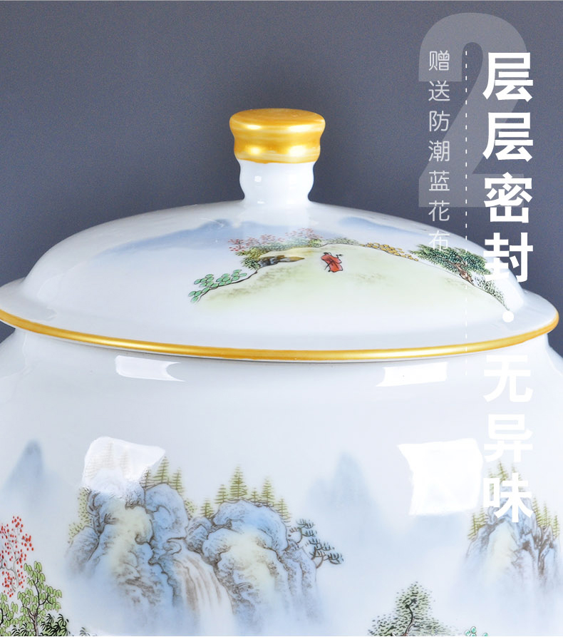 Jingdezhen ceramic tea caddy fixings cylinder storage tanks large bucket cake ceramic tea storage tank and POTS