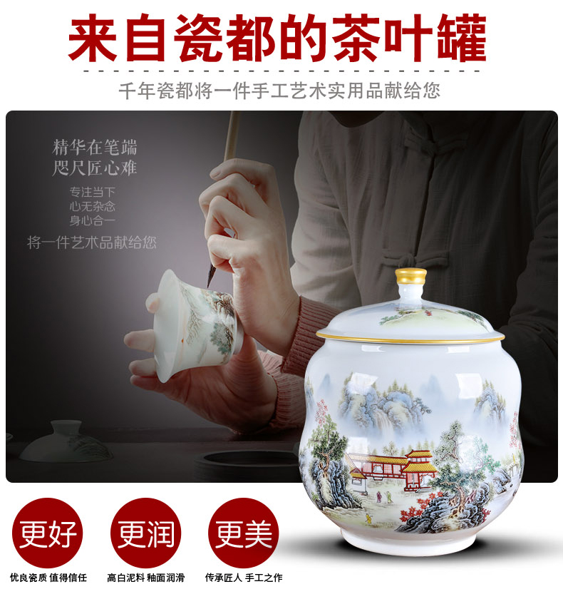 Jingdezhen ceramic tea caddy fixings cylinder storage tanks large bucket cake ceramic tea storage tank and POTS