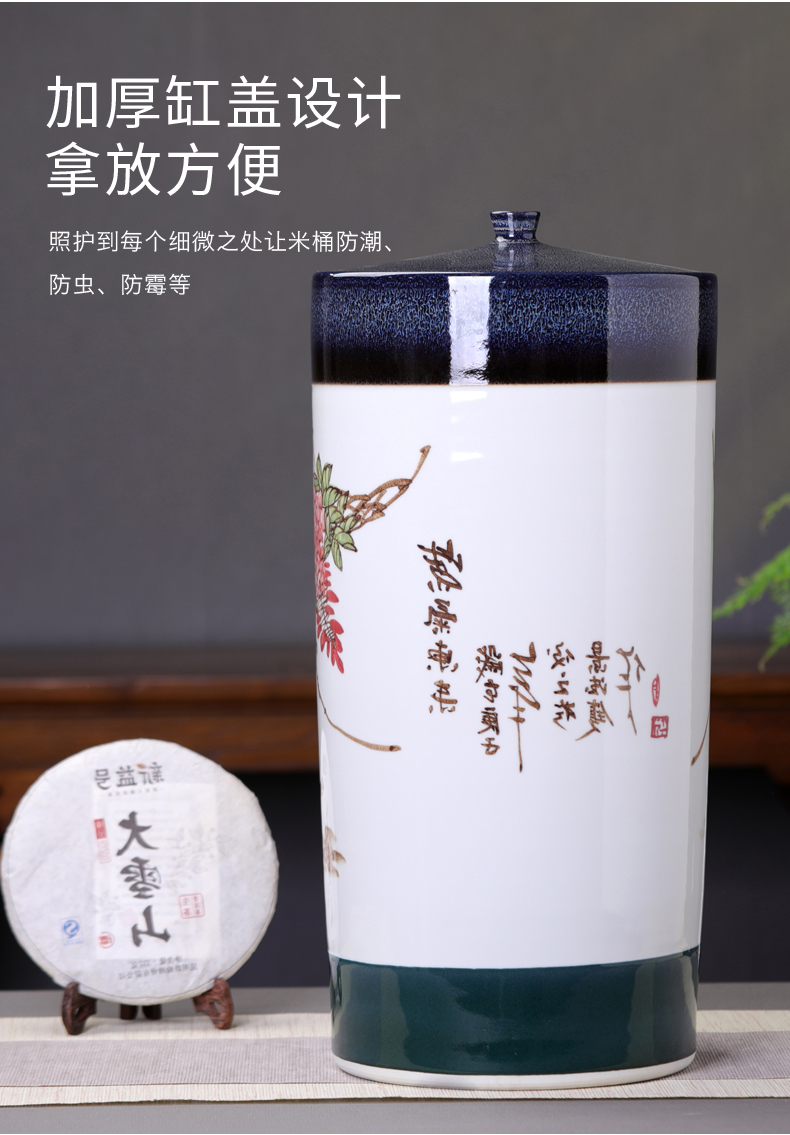 Jingdezhen ceramic tea pot size 20 cake store large heavy pot tea urn detong hand - made puer tea cake