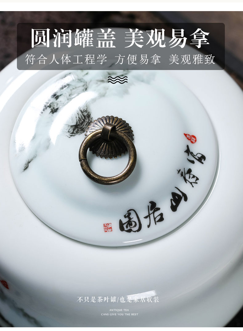 Chinese ceramic seal pot loose tea caddy fixings size 1 catty creative move fashion puer tea pot tea boxes