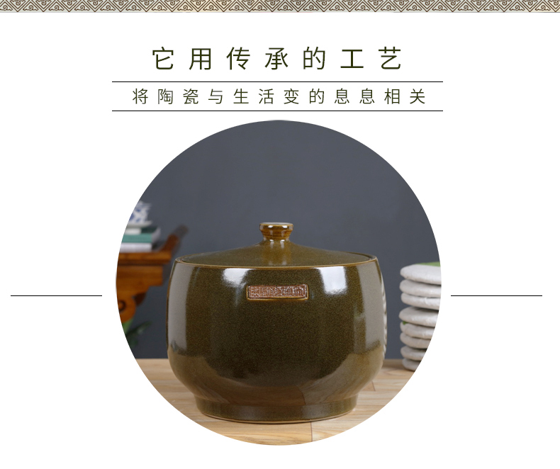 Jingdezhen ceramic medium tea canners 5 jins of puer tea save cylinder seal pot of black tea, green tea