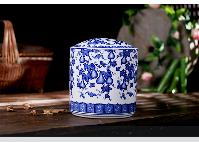 Receives large pu - erh tea cake, the seventh, peulthai the canister to store tea urn wake bucket hoist ceramic POTS of tea box, tea caddy fixings