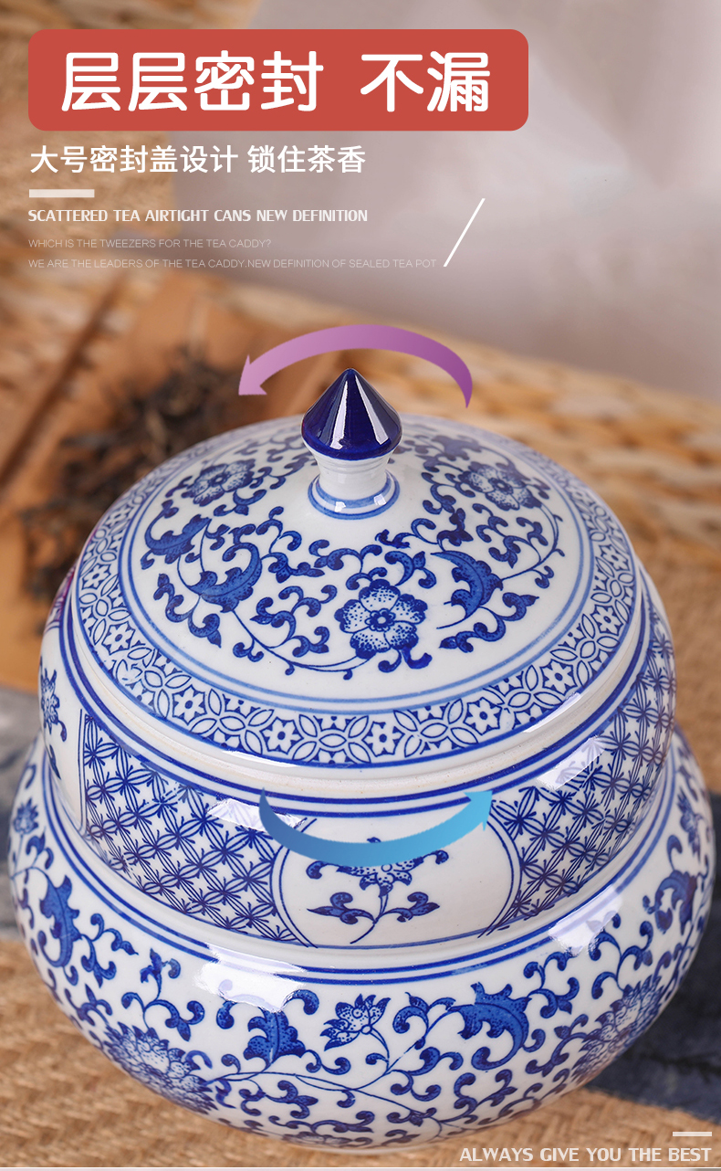 The Save POTS of blue and white porcelain of jingdezhen ceramic bottle gourd caddy fixings ceramic storage tanks puer tea box seal pot