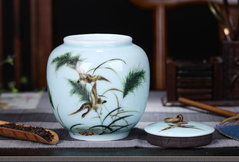 Manually install caddy fixings small ceramic seal tank portable storage puer tea family tea empty box gift box