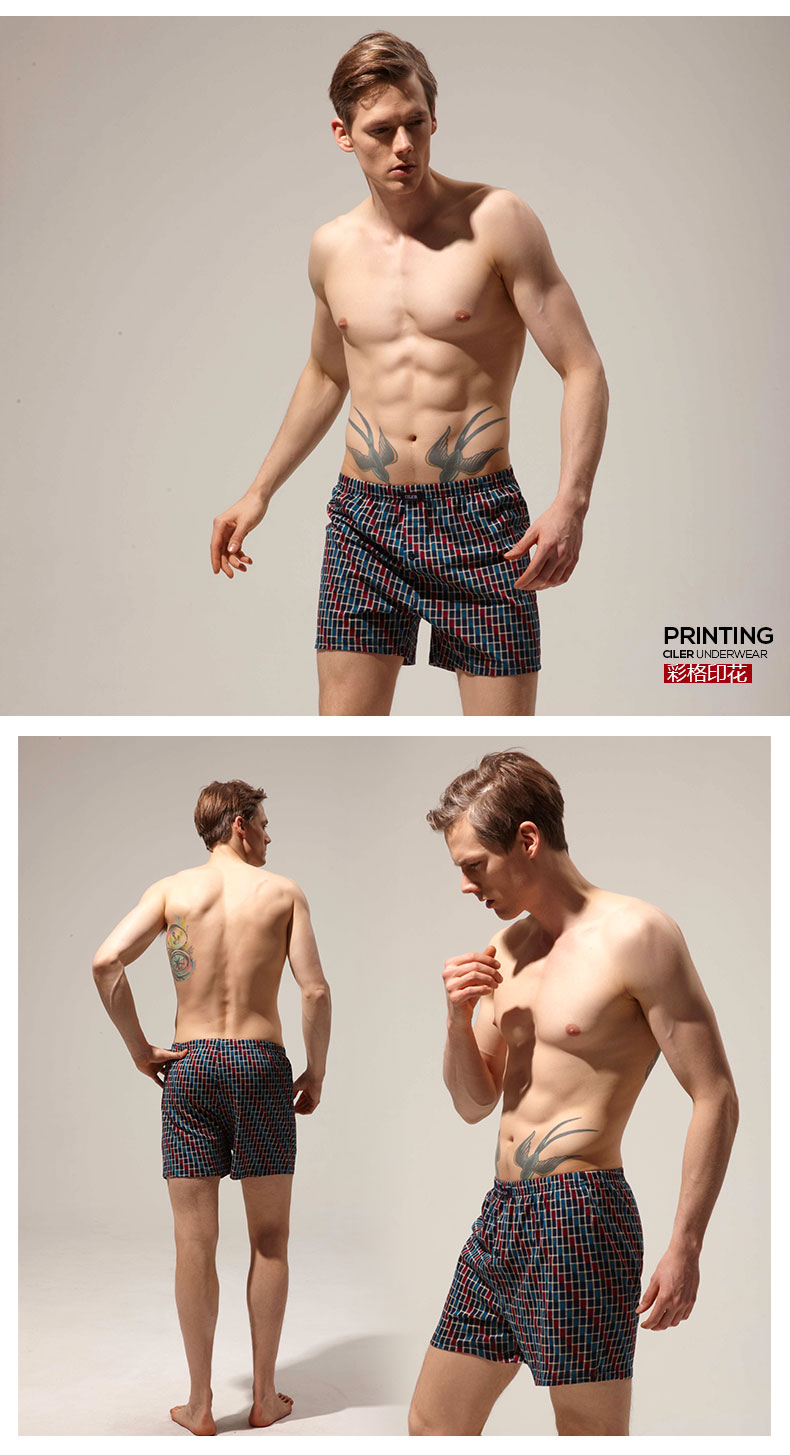 Shile Boxer Quần short nam mùa hè Quần lót nam giới Cotton trẻ Arroyo Quần rộng kích thước lớn thương hiệu đồ lót nam