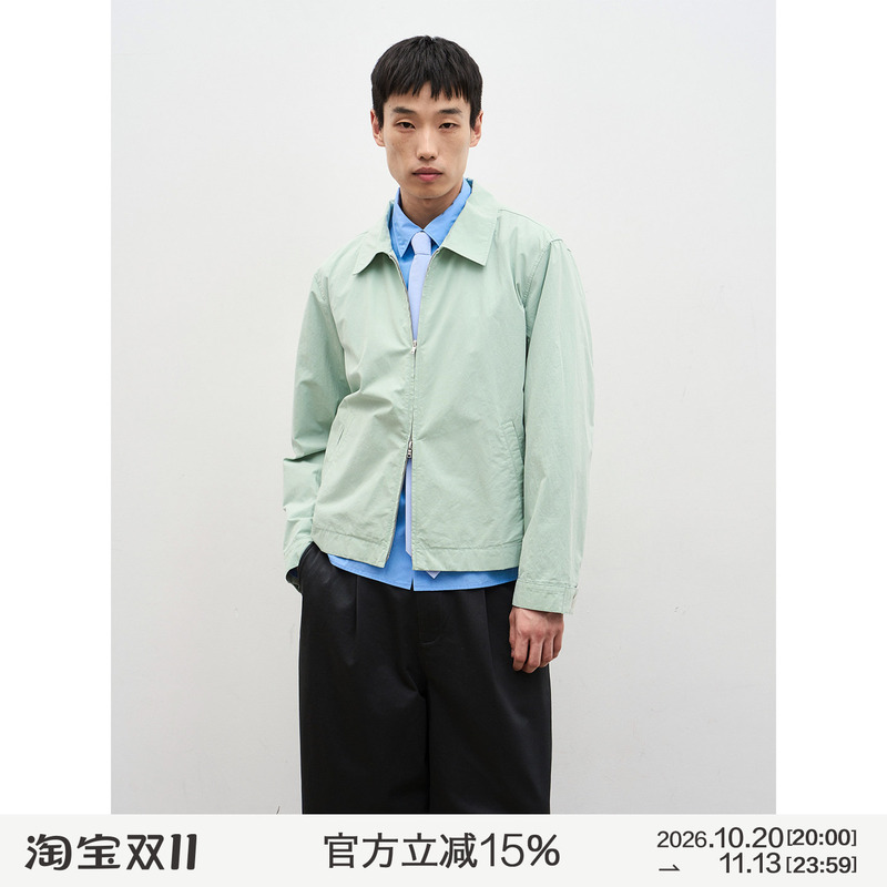 Manufacture Washed Cotton Lapel Zipper Jacket