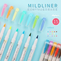 Japan ZEBRA ZEBRA WFT8 double head highlighter Brush Soft head pen Mildliner hand account marker