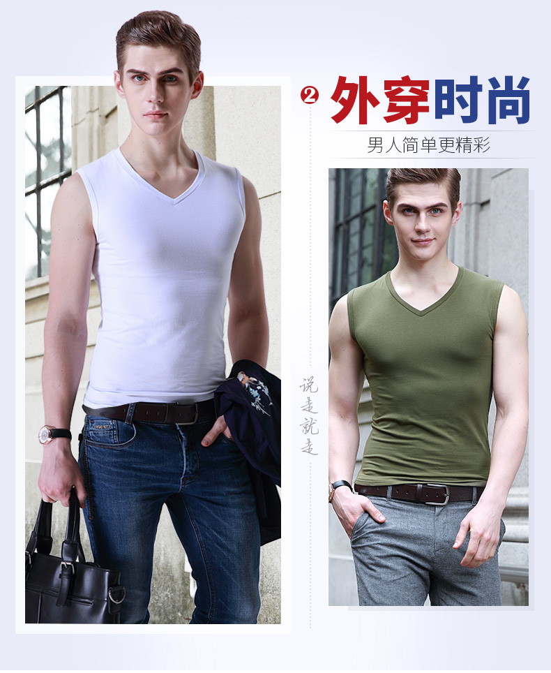 Của nam giới vest mùa hè cotton thanh niên bó sát tập thể dục thanh niên sinh viên mồ hôi trắng vest triều