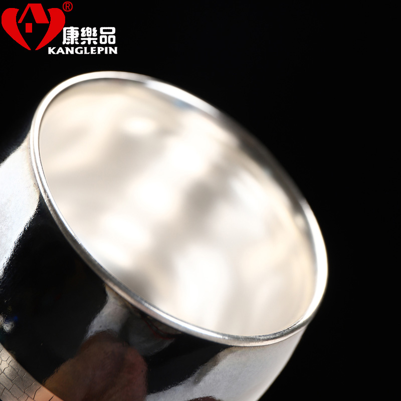 Recreational product silver cup 999 cracked sycee kung fu tea cups ceramic craft master cup single cup tea sample tea cup