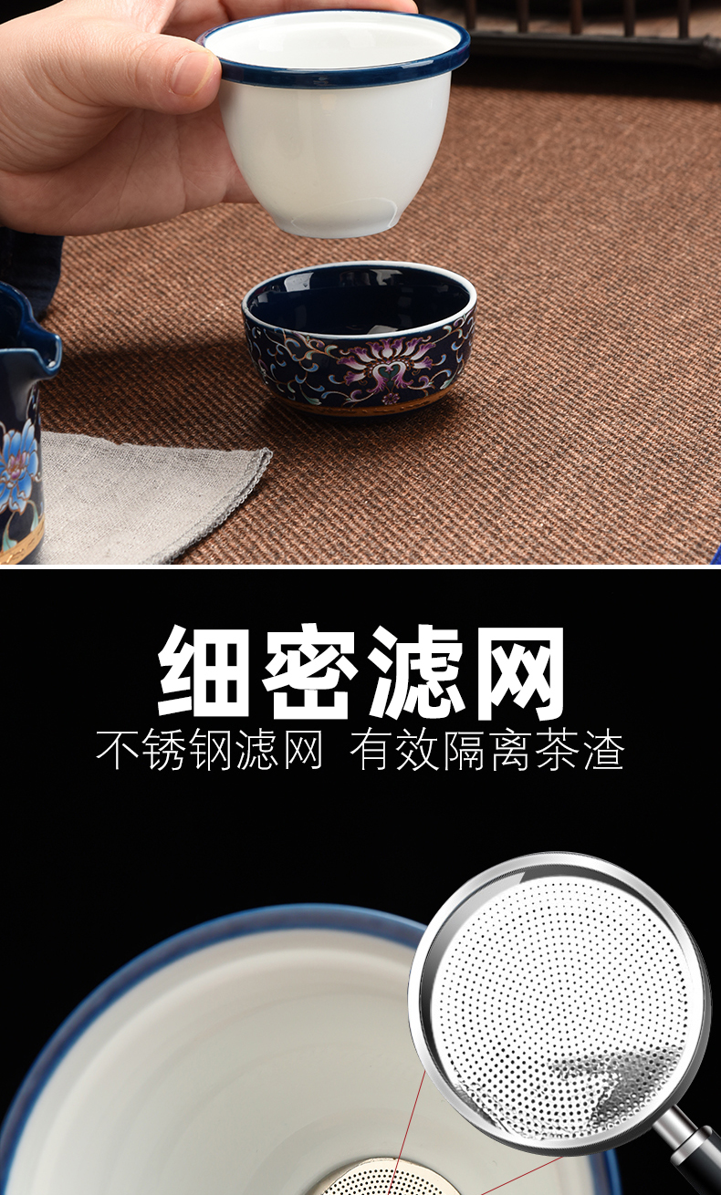 Recreational product witnessing kung fu tea set ceramic crack a pot of three home portable travel can be customized