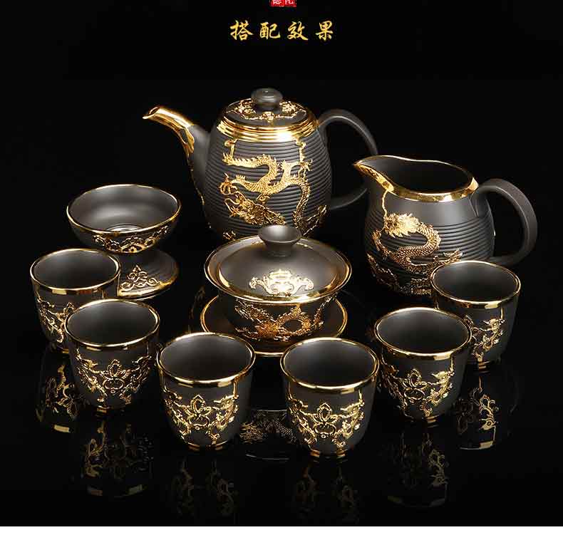 Recreational product do yixing purple sand tea cup black mud with olay kung fu ceramic masters cup single cup sample tea cup by hand