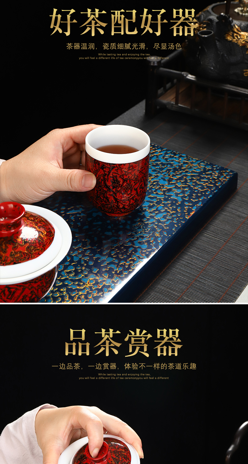 Recreational product lacquer dehua suet jade white porcelain Chinese lacquer tea service manual ceramic cups master cup single CPU