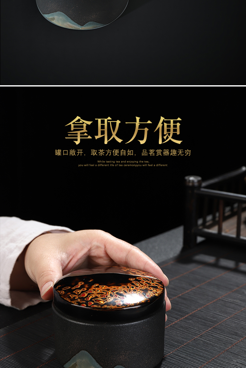 Recreational product lacquer tea set traditional Chinese lacquer manual small caddy fixings mini sealed as cans ceramic restoring ancient ways and POTS