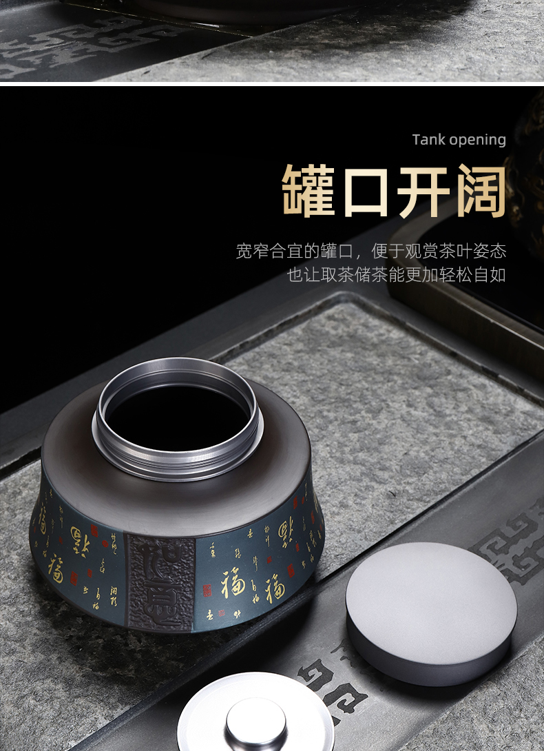 Recreational product three mu tao double color violet arenaceous caddy fixings ceramic seal household puer tea pot moisture storage tank