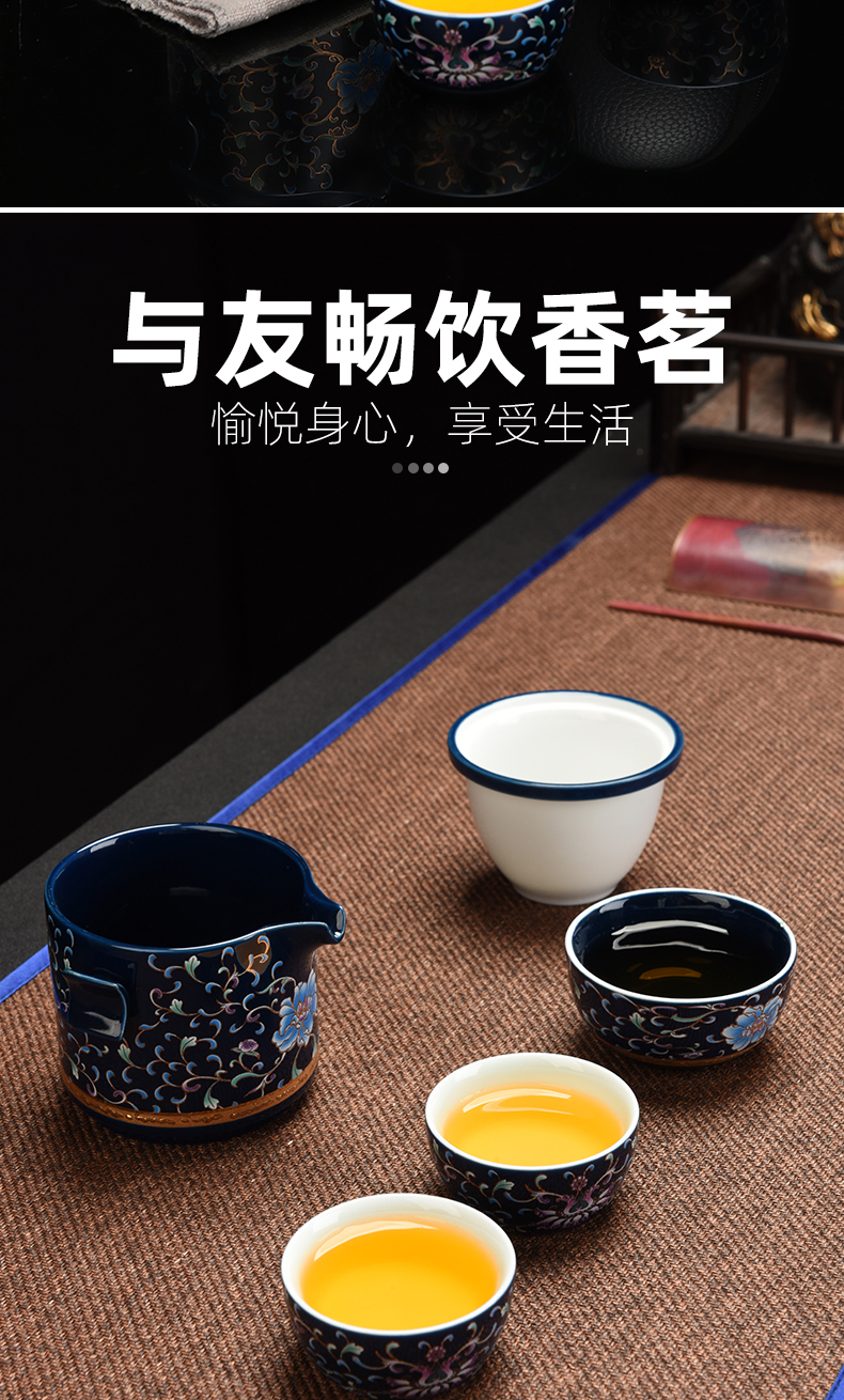Recreational product witnessing kung fu tea set ceramic crack a pot of three home portable travel can be customized