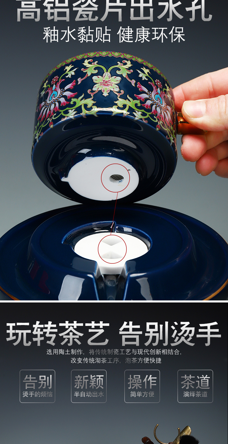 Recreational product tasted silver gilding automatic tea sets jingdezhen ceramic kung fu tea set 999 silver cup home the whole pot