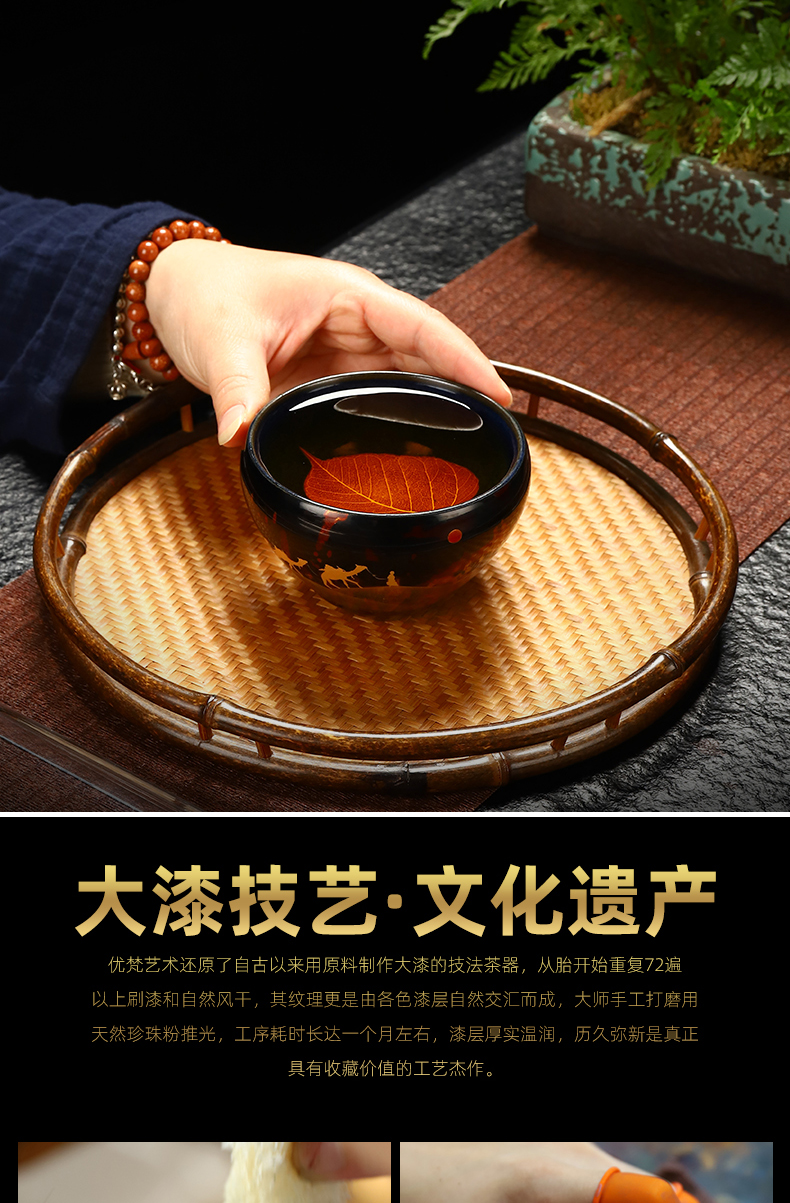 Leisure goods back to the blue purple big konoha bodhi cup capacity of 170 cc checking tea set width 98 mm to 64 mm high