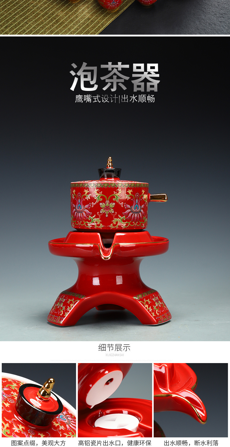 Recreational product tasted silver gilding automatic tea sets jingdezhen ceramic kung fu tea set 999 silver cup home the whole pot