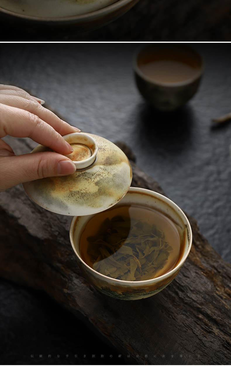 Recreational product water firewood hand - made tureen single ceramic household kung fu tea tea bowl 160 ml