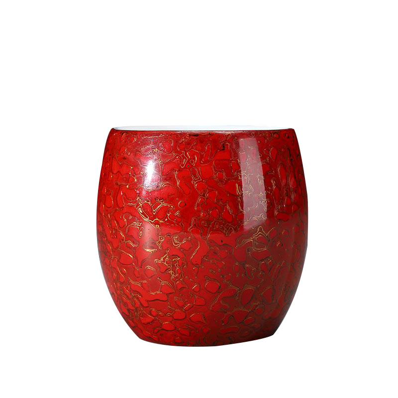Recreational product lacquer wind white porcelain tea set Chinese palace kung fu ceramic cups single CPU master cup sample tea cup Chinese lacquer