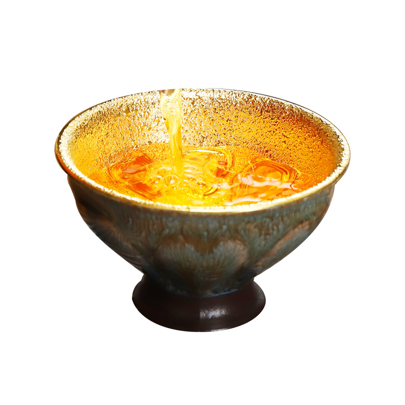 Recreation violet arenaceous temmoku tea light gold light manual yellow marigold master cup single CPU built large big tea cups