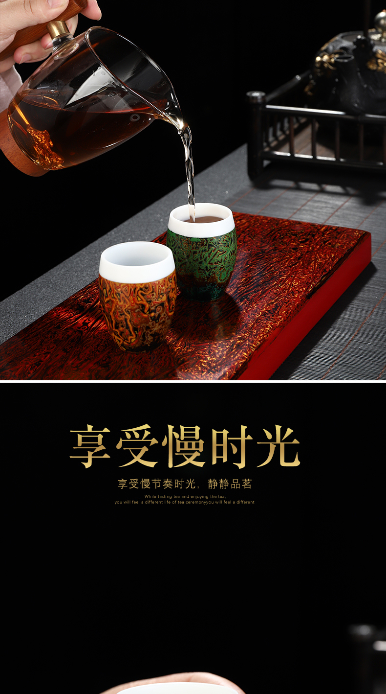 Recreational product lacquer creative manual Chinese lacquer master cup single CPU suet jade white porcelain ceramic household sample tea cup