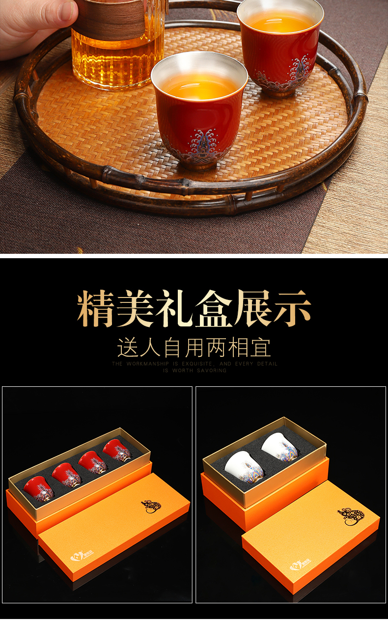 Recreational product ceramic gold colored enamel coppering. As silver cups manual small sample tea cup glass sheet fullness of household utensils