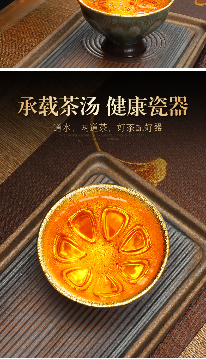 Recreation violet arenaceous temmoku tea light gold light manual yellow marigold master cup single CPU built large big tea cups