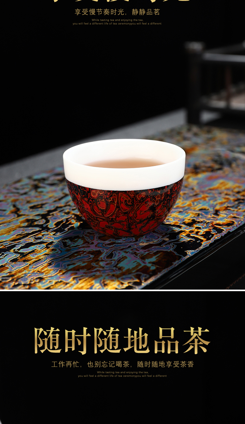 Recreational product lacquer Chinese suet jade white porcelain masters cup traditional checking Chinese lacquer cups sample tea cup