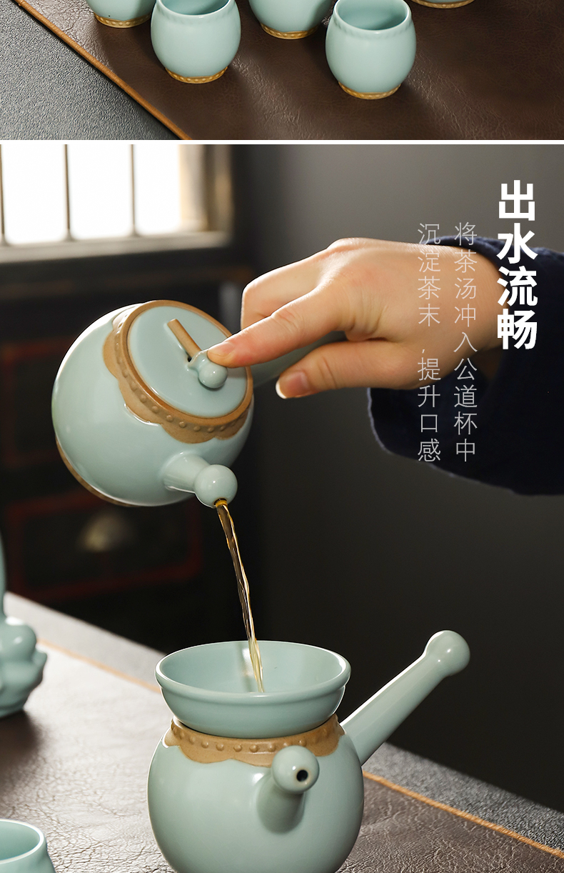 Recreational product upscale your up kung fu tea set incense ashes tire ceramics slicing teapot teacup household gift for