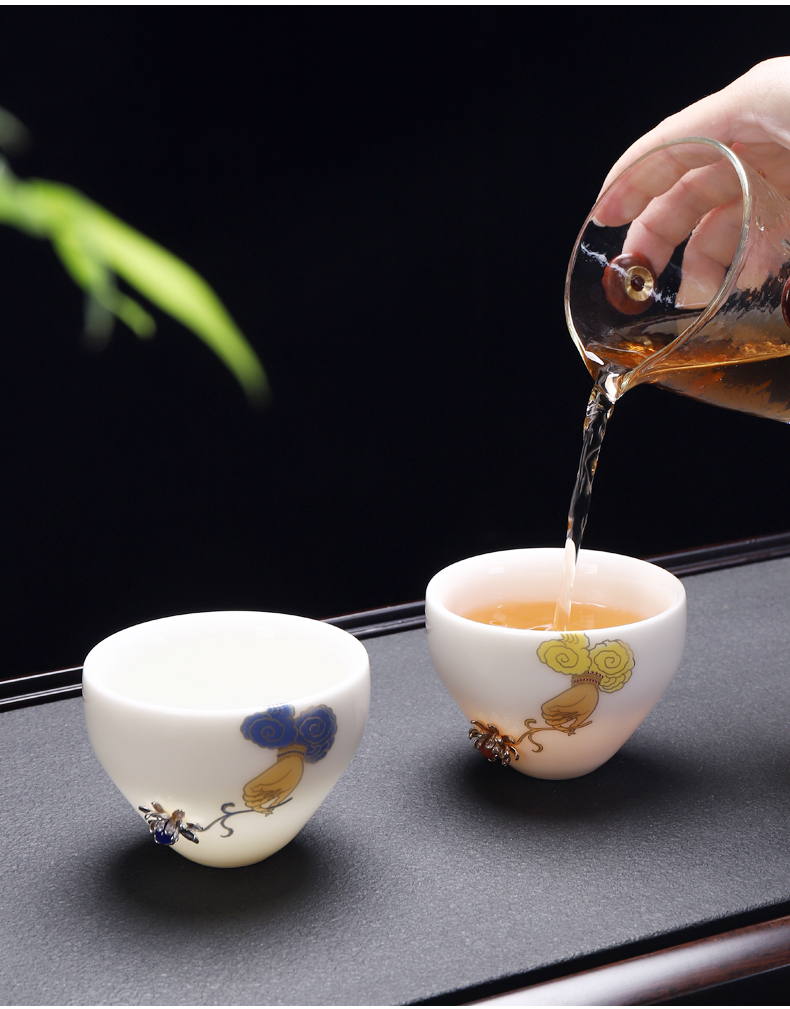 Leisure products manufacturers shot kung fu tea set up ceramic sample tea cup porcelain teacup single CPU master cup tea cups