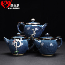 Jianzhan pot of oil drops tea cup Tianmu glaze side pot teapot bubble teapot creative retro teapot sky eye glaze 250ml