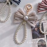 Оригинальный брелок с бантиком из жемчуга, подвеска