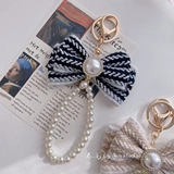 Оригинальный брелок с бантиком из жемчуга, подвеска