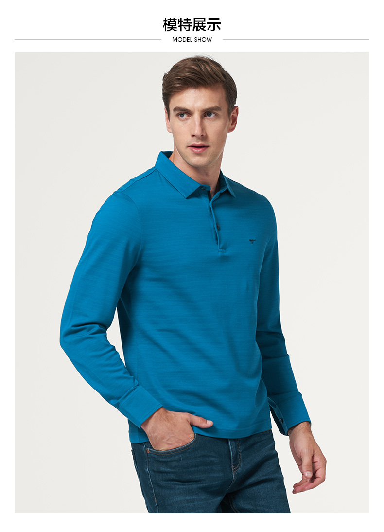 Áo thun dài tay bảy con sói 2018 mùa thu mới trẻ trung và trung niên áo sơ mi nam POLO xu hướng quần áo nam aso polo