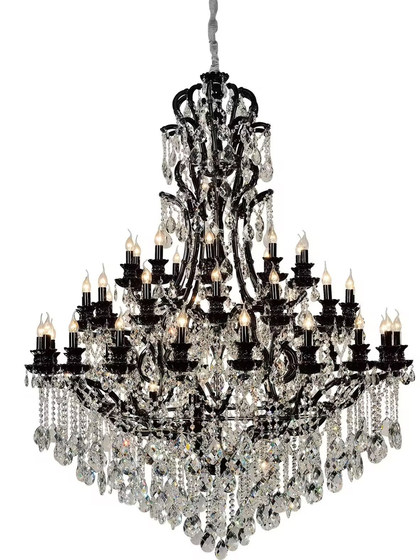 Black European-Style Crystal Chandelier, Living Room Lamp, Luxurious and Elegant, Bedroom Dining Room Candle Lamp, Villa Clubhouse Cafe Lamp