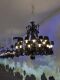 Black Retro French Duplex Living Room Crystal Chandelier, Luxurious and Grand Villa Hotel Lobby Restaurant Staircase Light