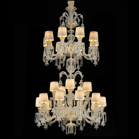 European-Style Spiral Staircase Chandelier, Long Pendant Light for Duplex Living Room, Luxurious and Grand Crystal Chandelier for Villa Mezzanine