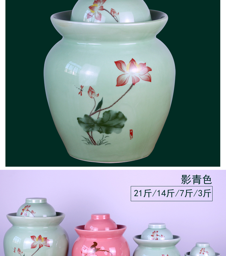 The Pickle jar ceramic household thickening earthenware seal pot in sichuan pickled pickles pickled vegetable storage small jar kimchi