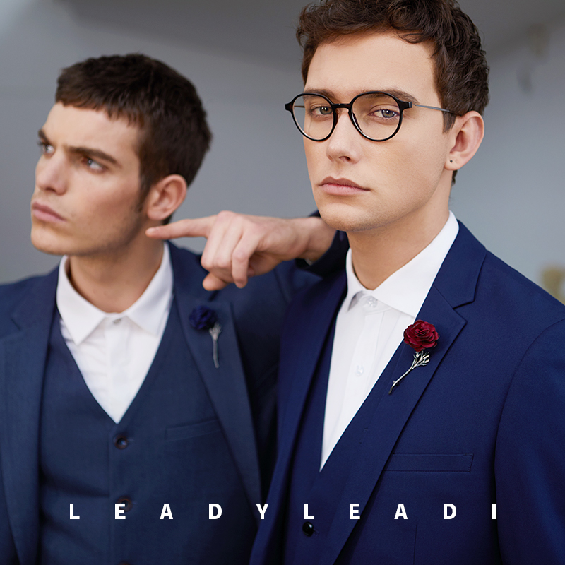 Men's Suit Suit Groom Wedding Gown Business Sashimi Career Positive Dress Host Professional West Suit Blue