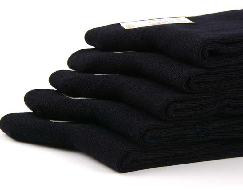 Vớ đen cotton cotton nam mùa thu và vớ mùa đông Vớ cotton khử mùi Langsha trong ống mùa đông làm dày tất nam vớ nam
