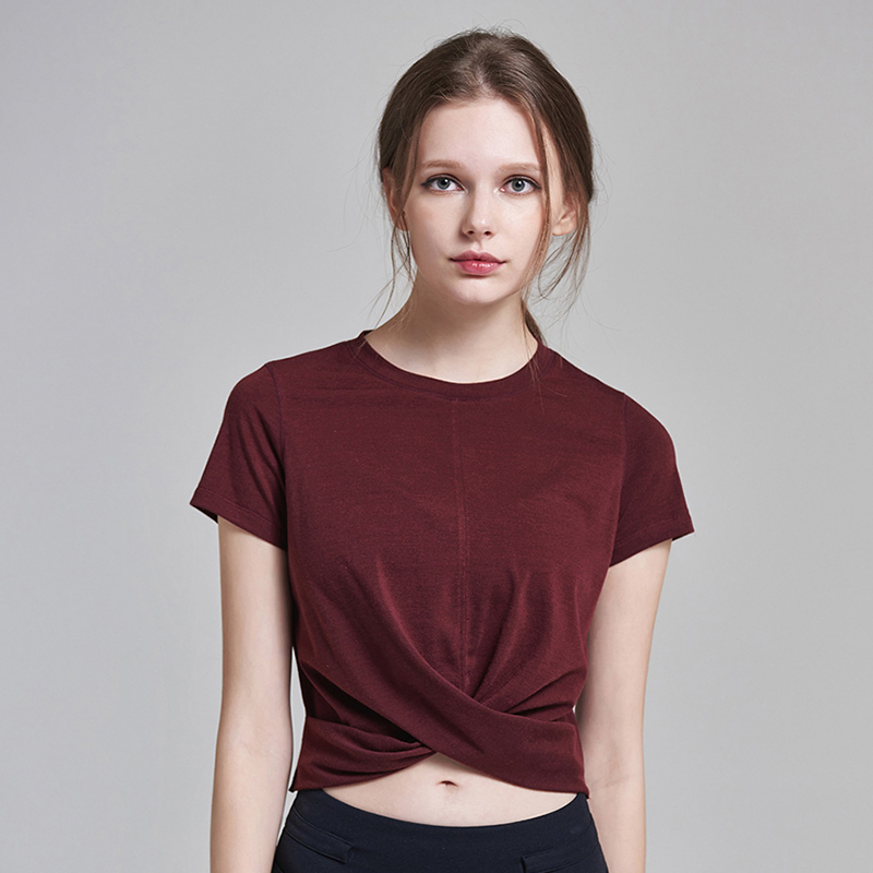 Summer Sexy Fitness Sports T-Shirt Short-Sleeved Women's Short Tight-Fitting Running Cover-Up Slimming Yoga Top with Exposed Navel