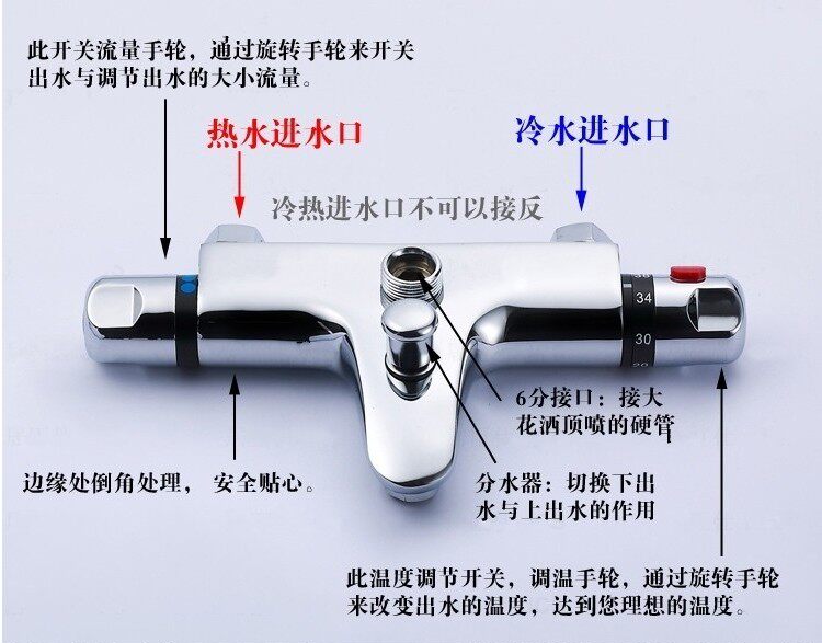 товар из китая led恒温数显淋浴花洒 全铜明暗装花洒淋浴器 冷热水龙头套装 Full grace
