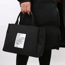 Handbag canvas Bento bag thick lunch box bag lunch bag hand-carried lunch bag Japanese large capacity three compartments