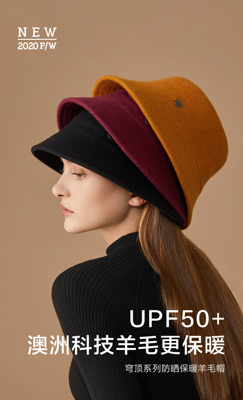 Banana Under 蕉下 穹顶系列 防晒保暖羊毛渔夫帽  天猫优惠券折后￥59包邮（￥159-100）多色可选